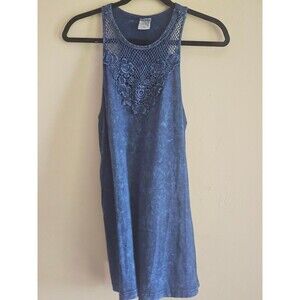 Stone  washed Tank Top navy blue with lace- American Age Size M